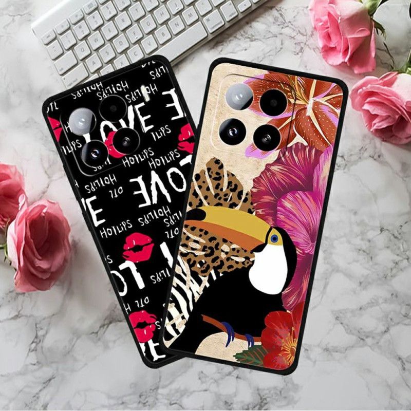 Cover Til Xiaomi 15 Pro Bananblade Og Gyldne Blomster