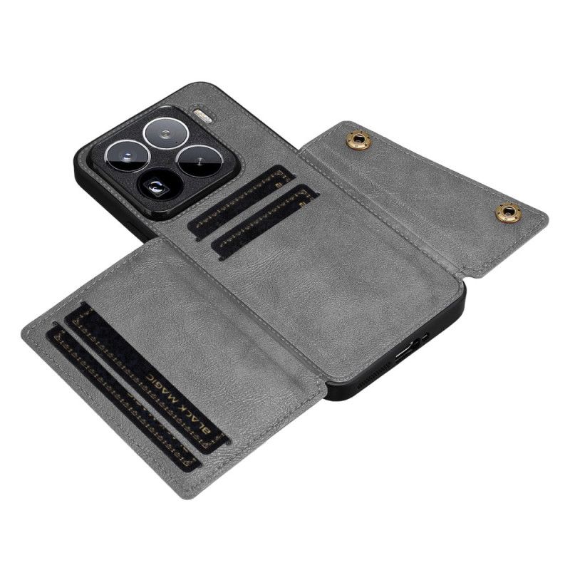 Cover Til Xiaomi 15 Pro Kortholder Med Lædereffekt