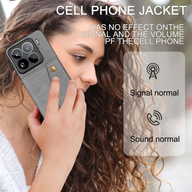 Cover Til Xiaomi 15 Pro Kortholder Med Lædereffekt