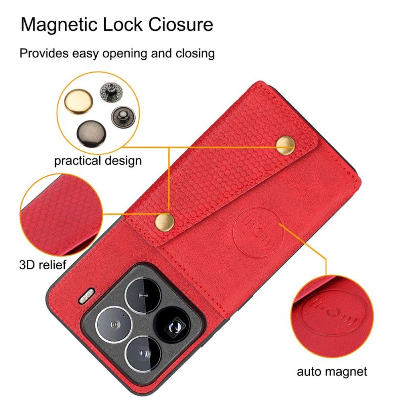 Cover Til Xiaomi 15 Pro Kortholder Med Lædereffekt