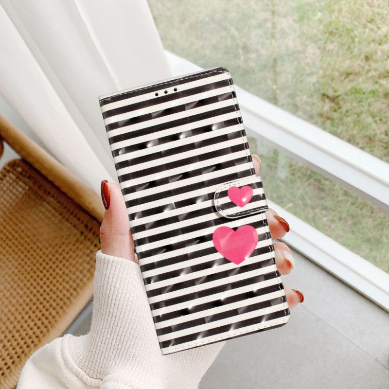 Flip Cover Til Xiaomi 15 Pro 3d-striber Og Hjerter