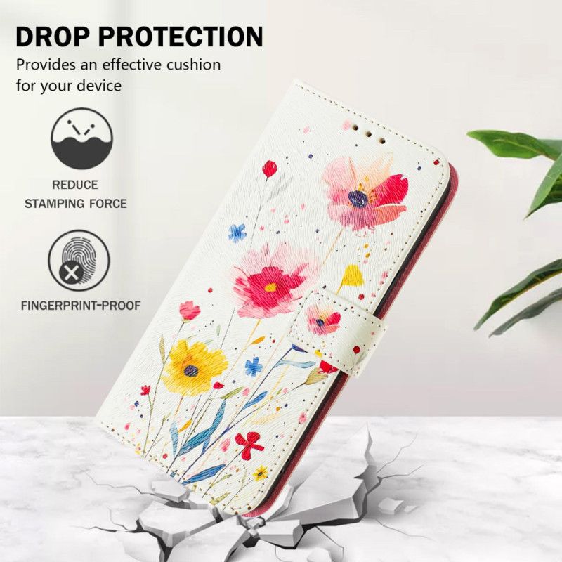 Flip Cover Til Xiaomi 15 Pro Blomstermønster