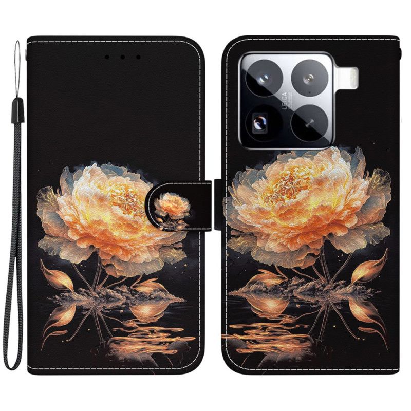 Flip Cover Til Xiaomi 15 Pro Gylden Pæon