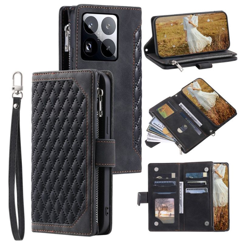 Flip Cover Til Xiaomi 15 Pro Multifunktionel Quiltet Pung