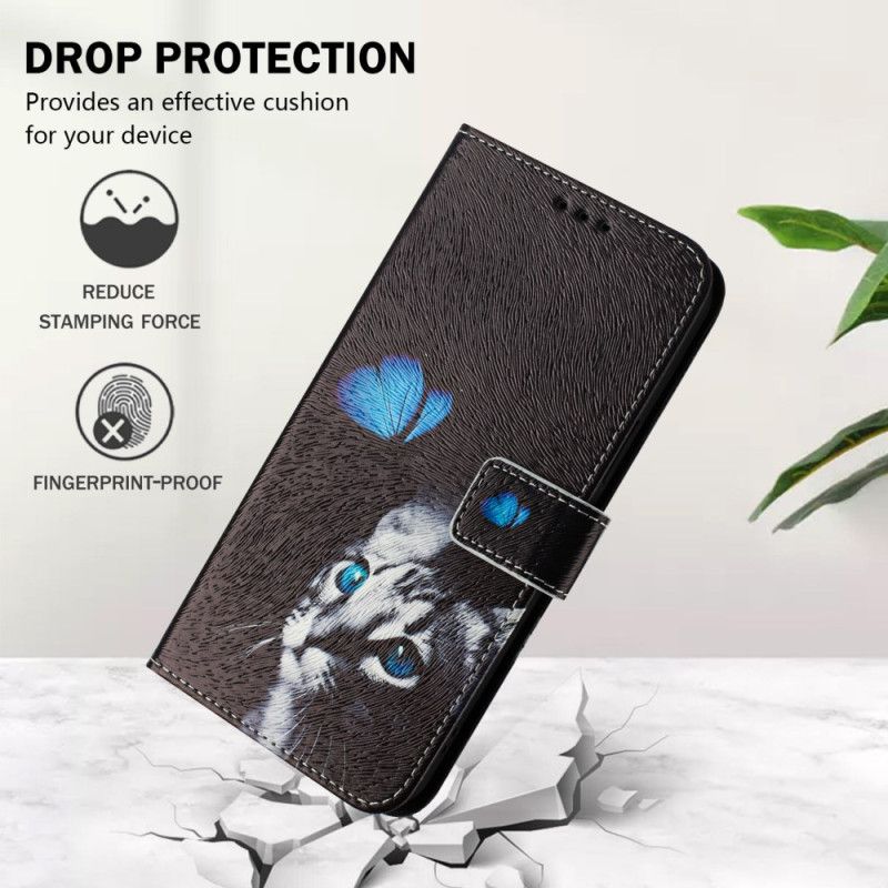 Flip Cover Til Xiaomi 15 Pro Sommerfugl Og Kat