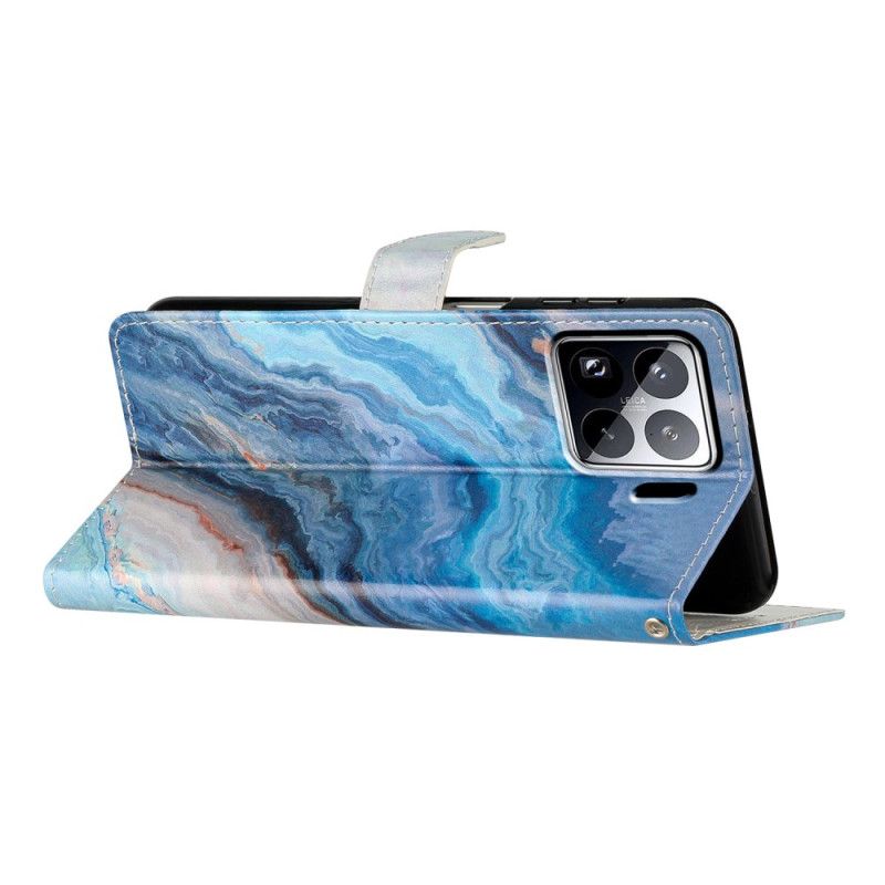 Flip Cover Xiaomi 15 Pro Blå Marmor