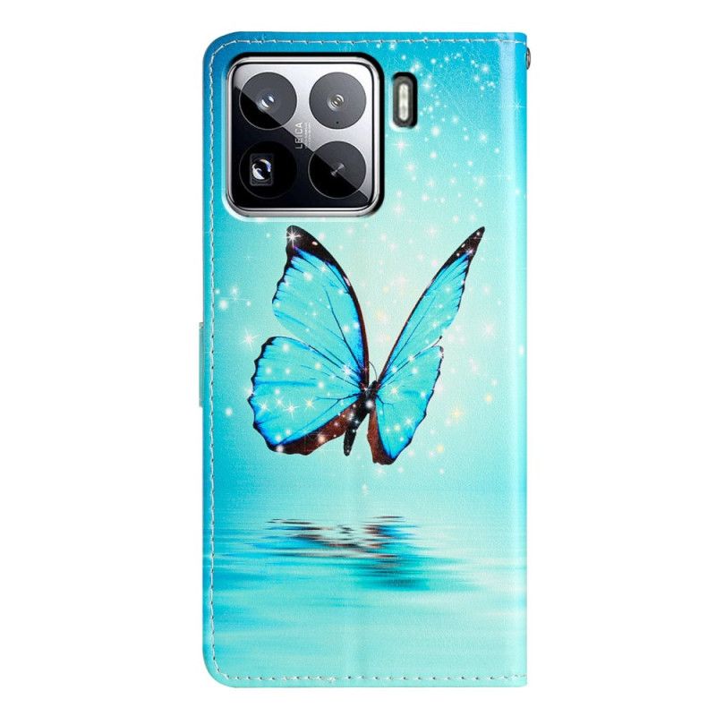 Flip Cover Xiaomi 15 Pro Blå Sommerfugl I Flugt