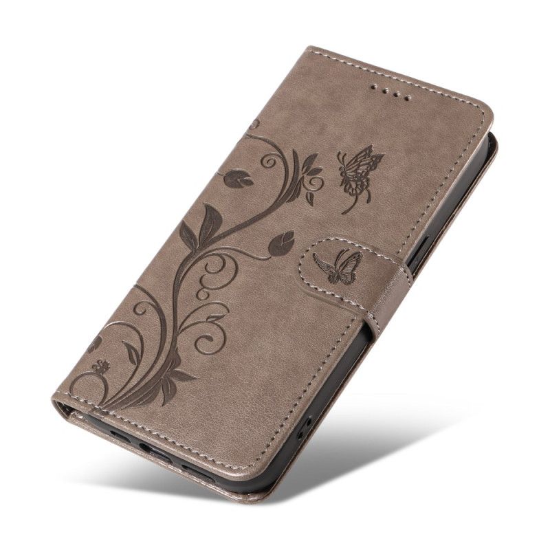 Flip Cover Xiaomi 15 Pro Blomster- Og Sommerfuglemønster