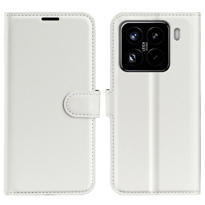 Flip Cover Xiaomi 15 Pro Klassisk Litchi-kunstlæder