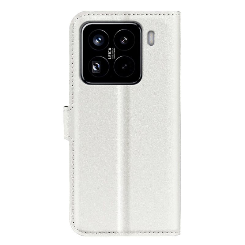 Flip Cover Xiaomi 15 Pro Klassisk Litchi-kunstlæder