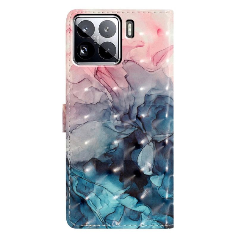 Flip Cover Xiaomi 15 Pro Lyserød Og Blå Marmor 3d