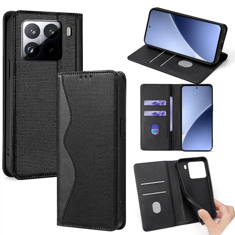 Flip Cover Xiaomi 15 Pro Rfid-beskyttelse Med Bølgemønster