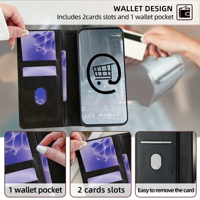 Flip Cover Xiaomi 15 Pro Rfid-beskyttelse Med Bølgemønster