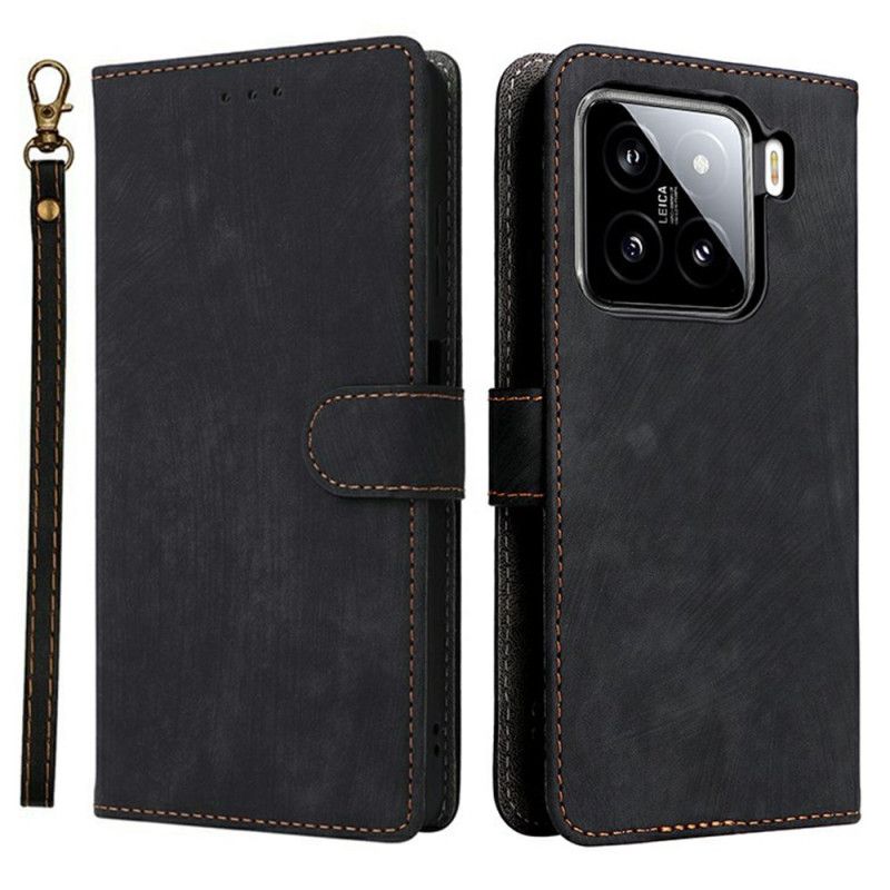 Flip Cover Xiaomi 15 Pro Rfid-beskyttelse Ruskindseffekt