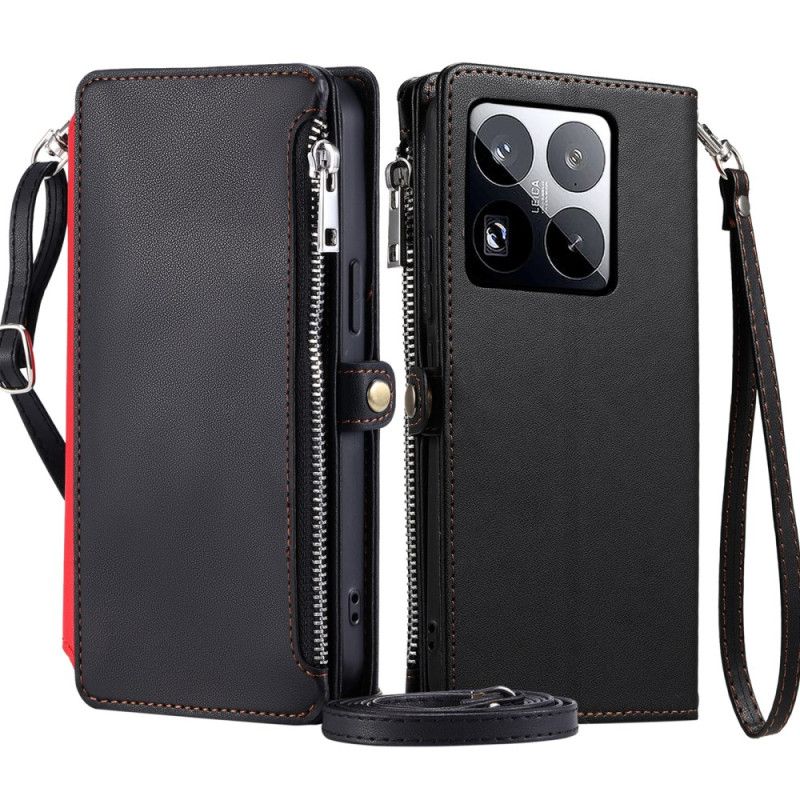 Læder Cover Xiaomi 15 Pro Premium-rem Og Skulderrem