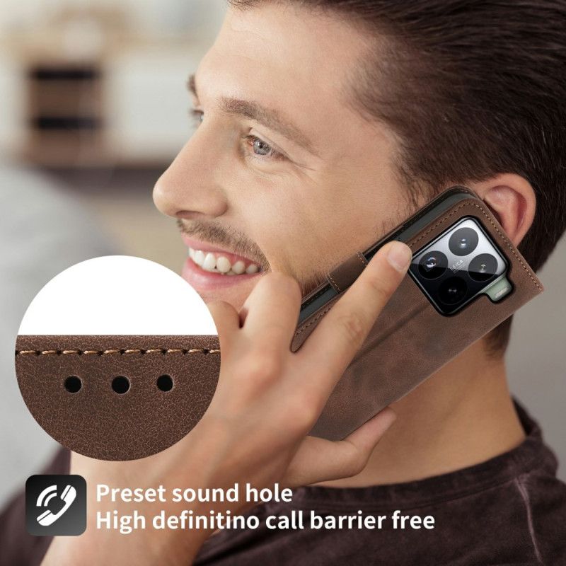 Læder Cover Xiaomi 15 Pro Telefon Etui Blomstermønster Med Ruskindseffekt Rem Og Skulderrem