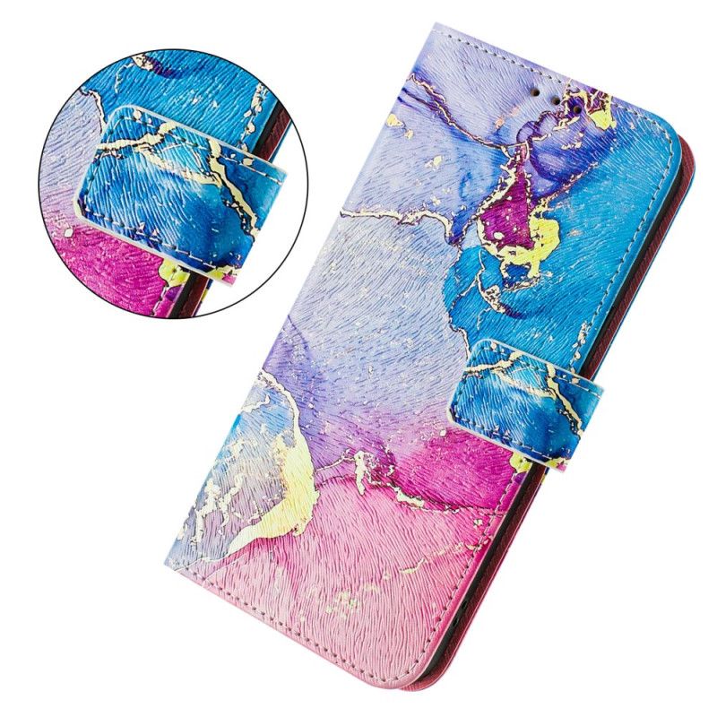 Læder Cover Xiaomi 15 Pro Telefon Etui Farverig Marmor