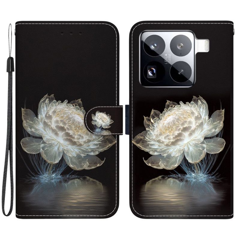 Læder Cover Xiaomi 15 Pro Telefon Etui Krystalpæon
