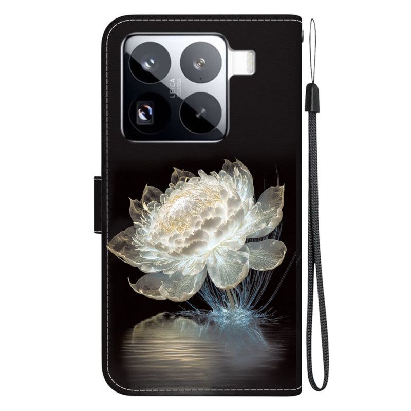 Læder Cover Xiaomi 15 Pro Telefon Etui Krystalpæon