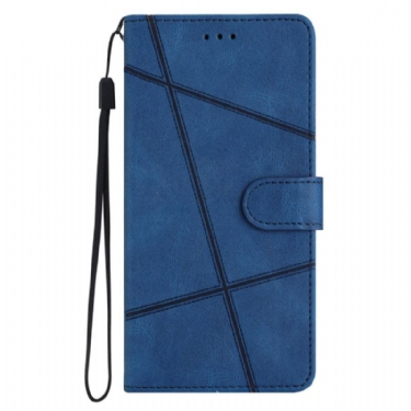 Læder Cover Xiaomi 15 Pro Telefon Etui Linjer Og Striber Med Rem