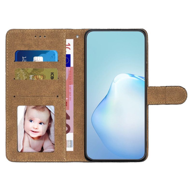 Læder Cover Xiaomi 15 Pro Telefon Etui Linjer Og Striber Med Rem