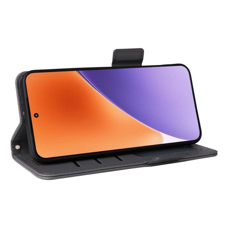 Læder Cover Xiaomi 15 Pro Telefon Etui Litchi Kunstlæder Med Rem