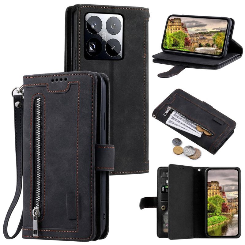 Læder Cover Xiaomi 15 Pro Telefon Etui Pung Med 9 Kortpladser