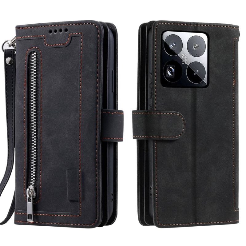 Læder Cover Xiaomi 15 Pro Telefon Etui Pung Med 9 Kortpladser