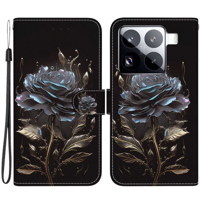 Læder Cover Xiaomi 15 Pro Telefon Etui Sort Rose