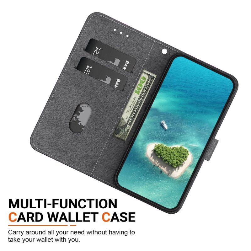 Læder Cover Xiaomi 15 Pro Telefon Etui Sort Rose