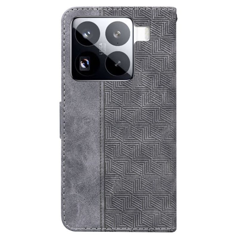 Læder Cover Xiaomi 15 Pro Vævet Mønster