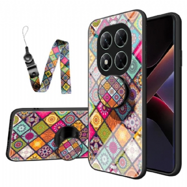 Cover Poco X7 5g Telefon Etui Patchwork-holder Med Snor Og Ring