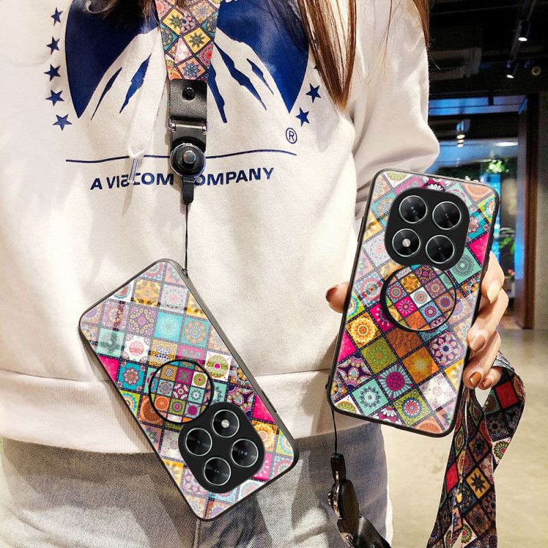 Cover Poco X7 5g Telefon Etui Patchwork-holder Med Snor Og Ring