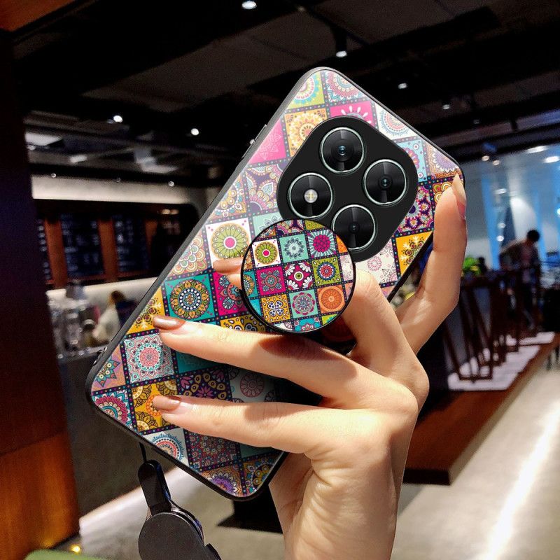 Cover Poco X7 5g Telefon Etui Patchwork-holder Med Snor Og Ring