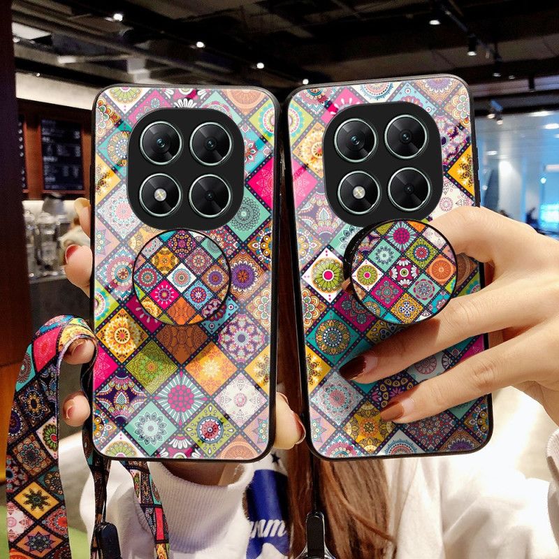 Cover Poco X7 5g Telefon Etui Patchwork-holder Med Snor Og Ring