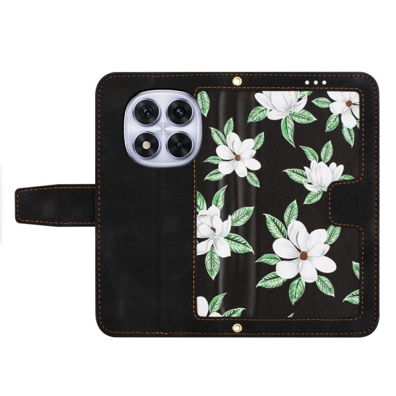 Flip Cover Poco X7 5g Blomsterprint Med Rem