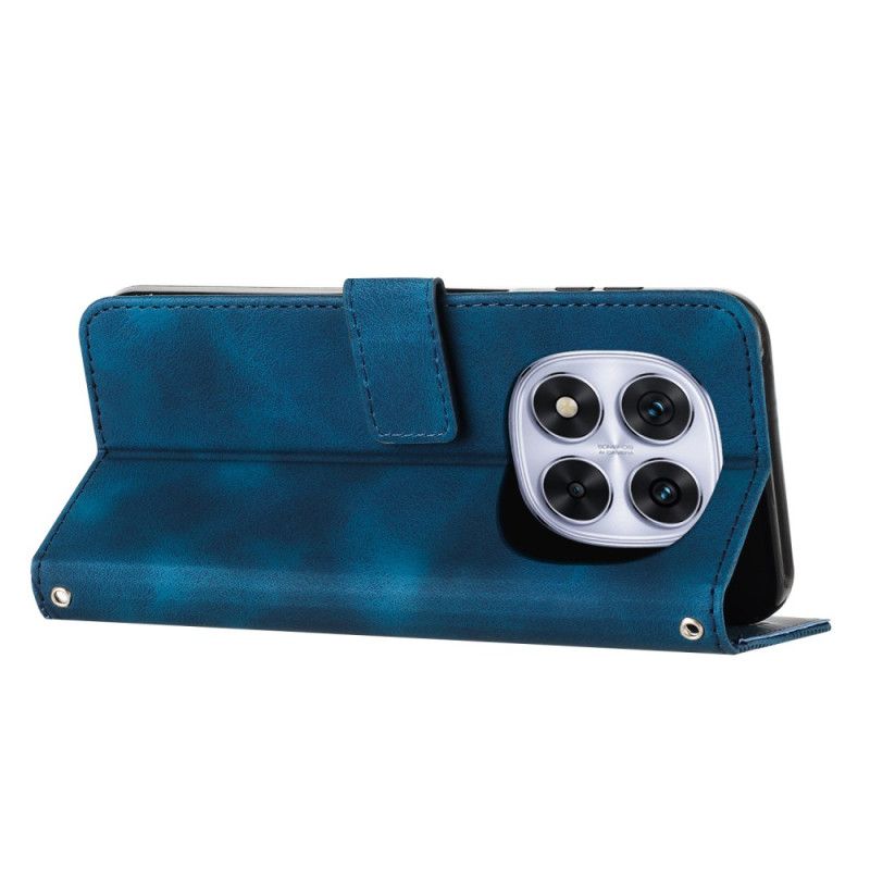 Flip Cover Poco X7 5g Linjer Med Ruskindseffekt