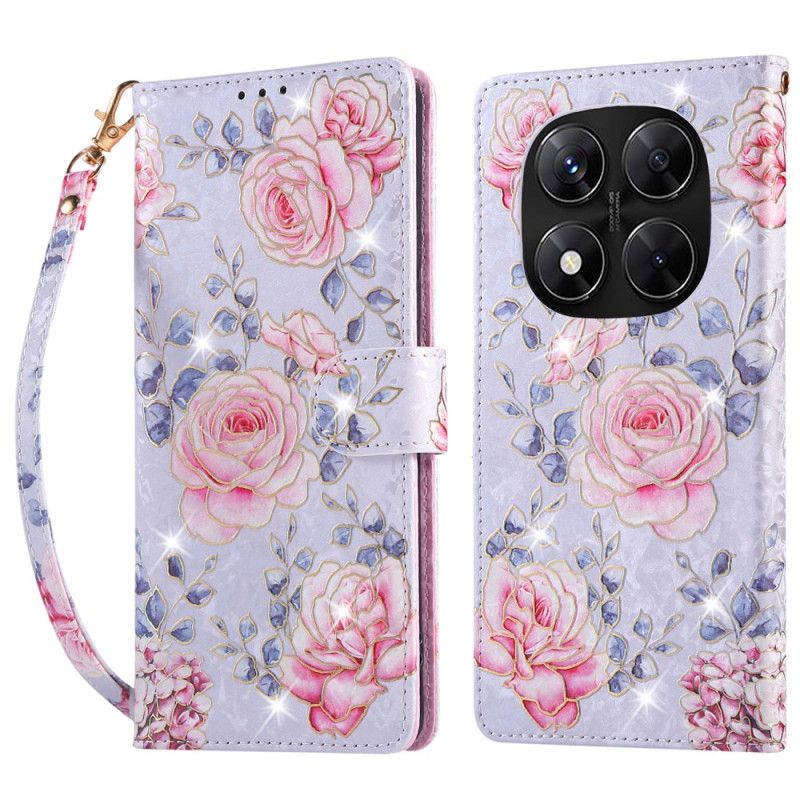 Flip Cover Poco X7 5g Rfid-blokerende Blomsterdesign