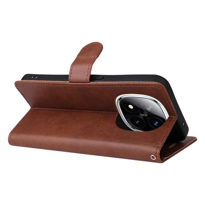 Flip Cover Til Poco X7 5g Almindeligt Kunstlæder