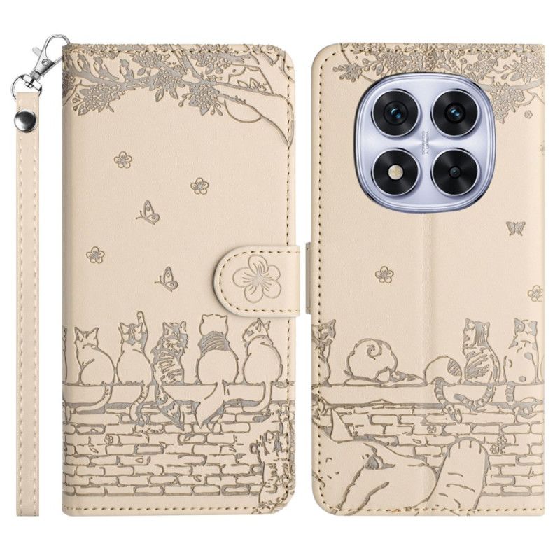 Flip Cover Til Poco X7 5g Kattemønster-snor