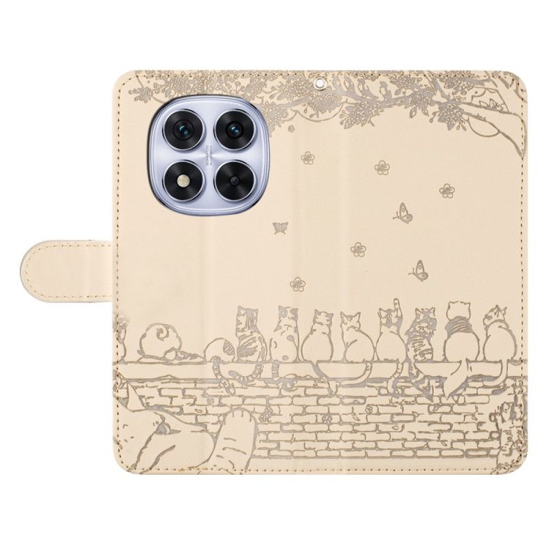 Flip Cover Til Poco X7 5g Kattemønster-snor