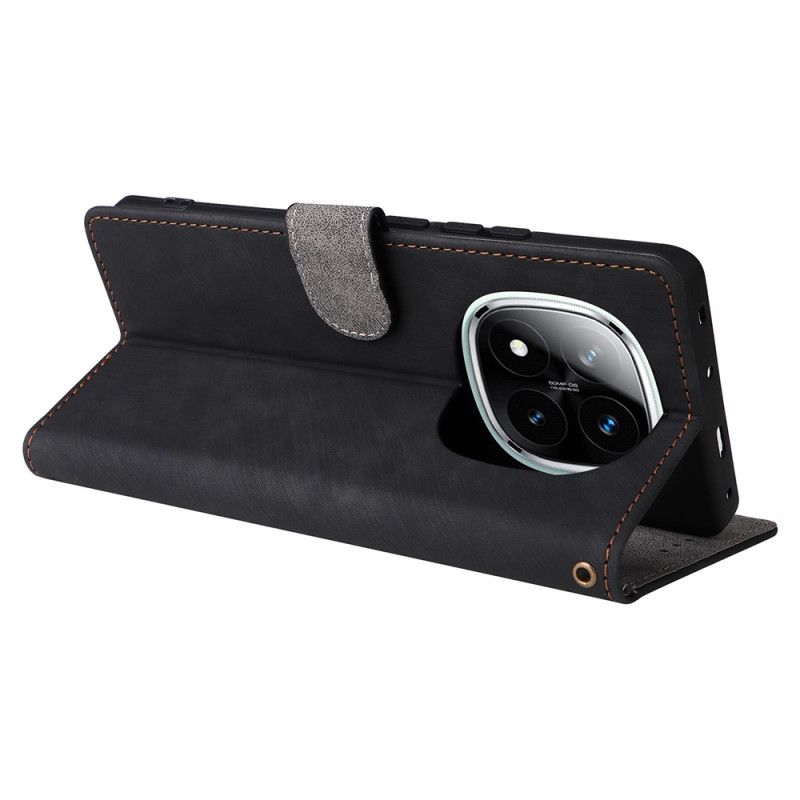 Flip Cover Til Poco X7 5g Ruskindsvariant Med Rem