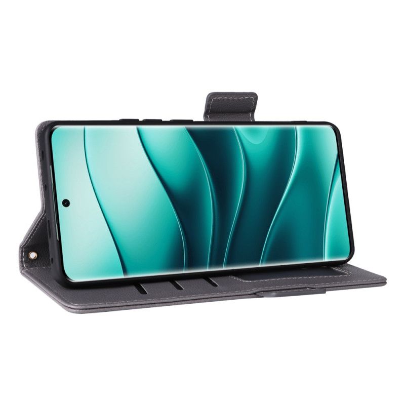 Flip Cover Til Poco X7 5g Tekstureret Overflade Med Rem