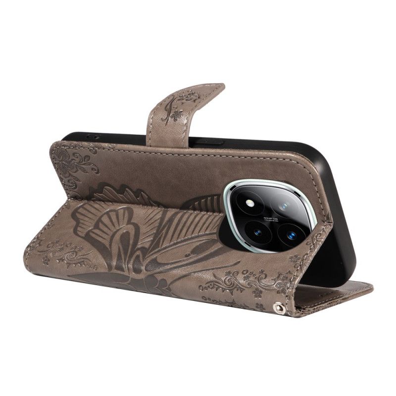 Læder Cover Poco X7 5g Grafisk Sommerfugl