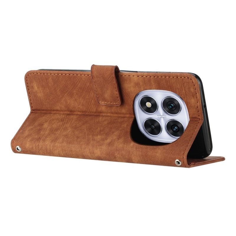 Læder Cover Poco X7 5g Telefon Etui Designlinjer