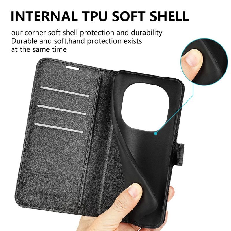 Læder Cover Poco X7 5g Telefon Etui Klassisk Litchi-kunstlæder