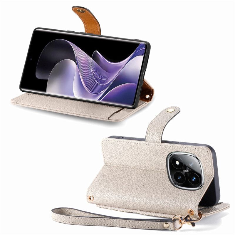 Læder Cover Poco X7 5g Telefon Etui Rfid-blokerende Hjertemønster