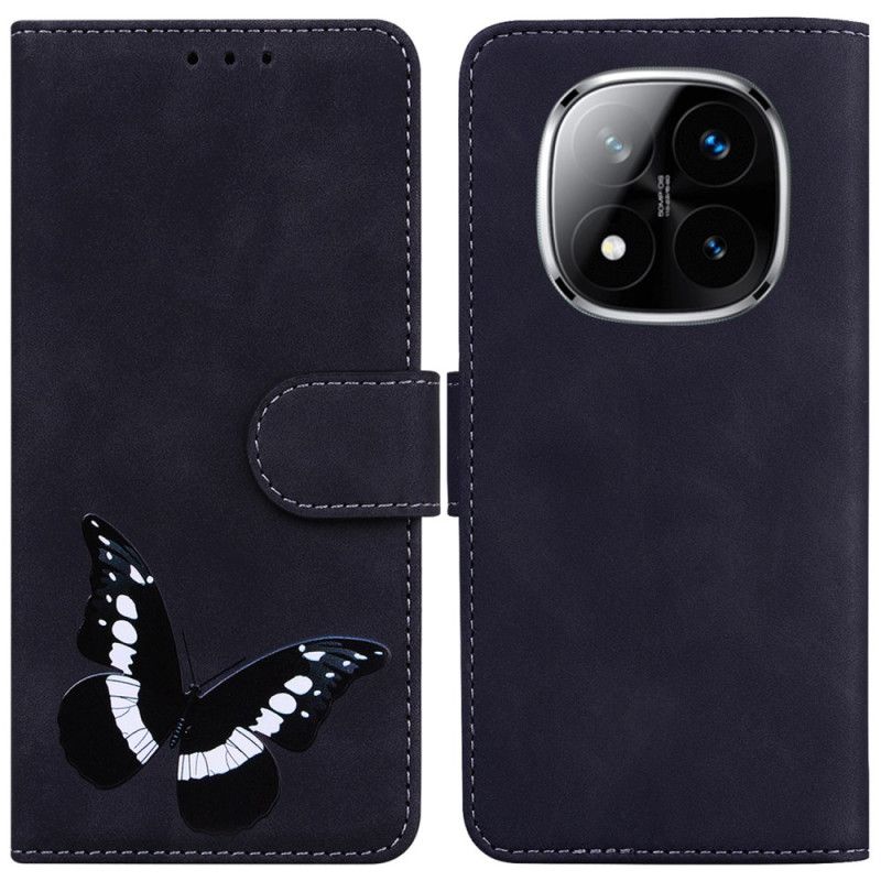 Læder Cover Poco X7 5g Telefon Etui Sommerfugl