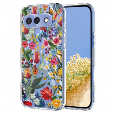 Cover Google Pixel 10a Sommerfugle- Og Blomstermønster