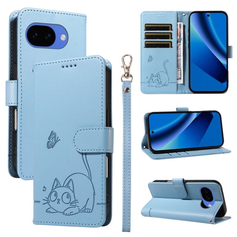 Flip Cover Google Pixel 10a Kattemønster Og Rem